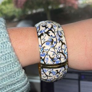 Blue and gold floral bracelet